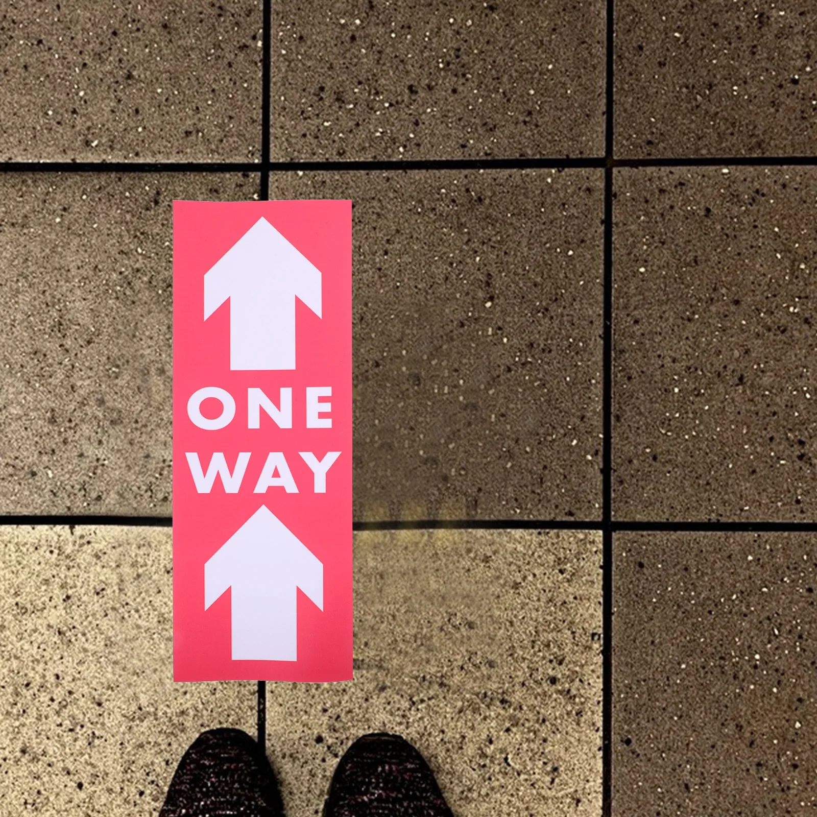 5pcs Arrow Warning Stickers Self-Adhesive Pvc Floor Decals For Direction Indication Traffic Safety Signs Directional Labels