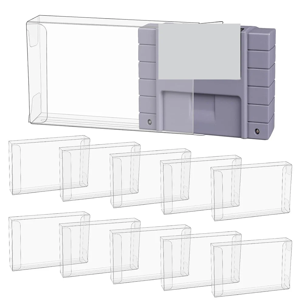 Clear PET Protector Storage Box for SNES Game Cartridge North American Version