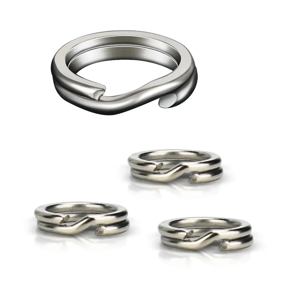 100PCS Split Rings Fishing Stainless Steel Lure Rings Saltwater Terminal Tackles Split Rings Fishing Connectors Snap Rings