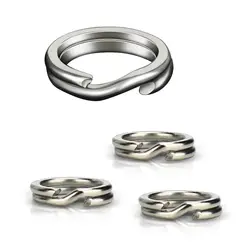 100PCS Split Rings Fishing Stainless Steel Lure Rings Saltwater Terminal Tackles Split Rings Fishing Connectors Snap Rings