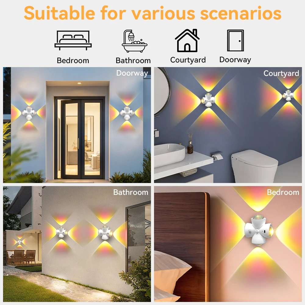 1/2/4 pièces USB rechargeable RGB LED veilleuses avec capteur de mouvement corps humain détection applique murale pour chambre escaliers couloir décor