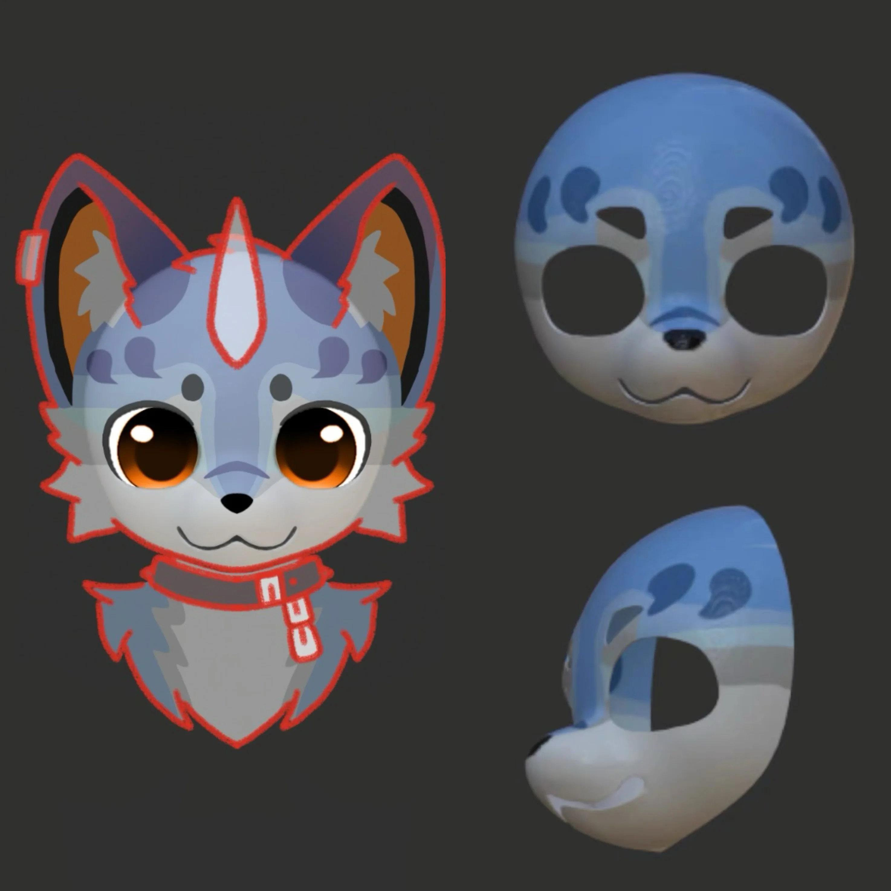 

Kemono Base Mask Canidae Long Snout Fursuit Kig Beast Suit 3D Printed Skull Costume DIY Accessories Cosplay Mask