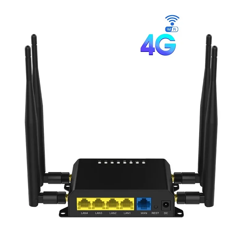 SIM 카드 슬롯이 있는 WE826-T2 와이파이 라우터, 4G 3G 모뎀, 300Mbps 액세스 포인트, Openwrt 128MB 12V GSM LTE, USB Wan 4 * LAN 4 * 안테나