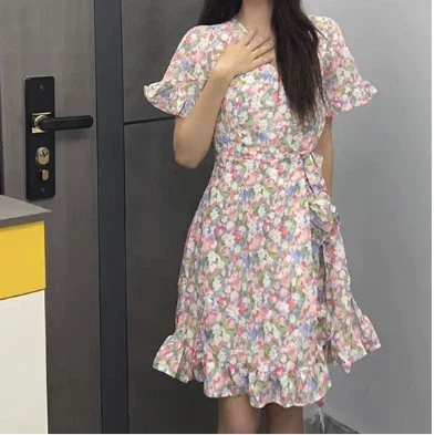 135x50cm Mori Hand-Held Floral Dark Cell Fabric, Fresh Shirt Coat Dress Long Skirt Clothing Curtains Sewing Cloth