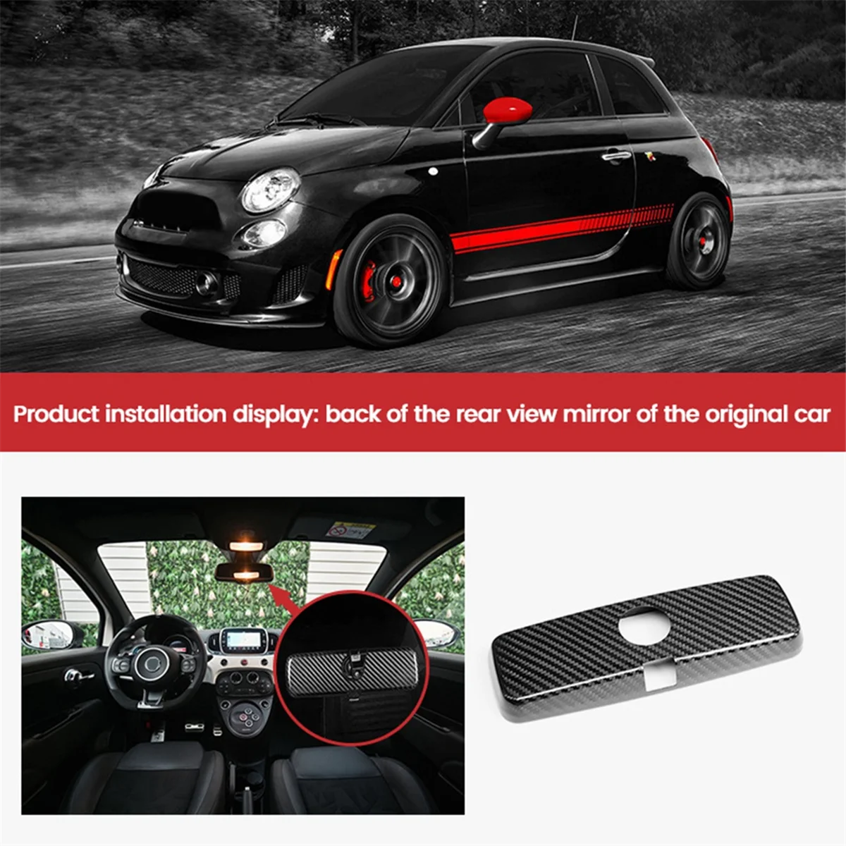 

Car Interior Rearview Mirror Cover Housing Cap Mirror Cover for Fiat_A95E