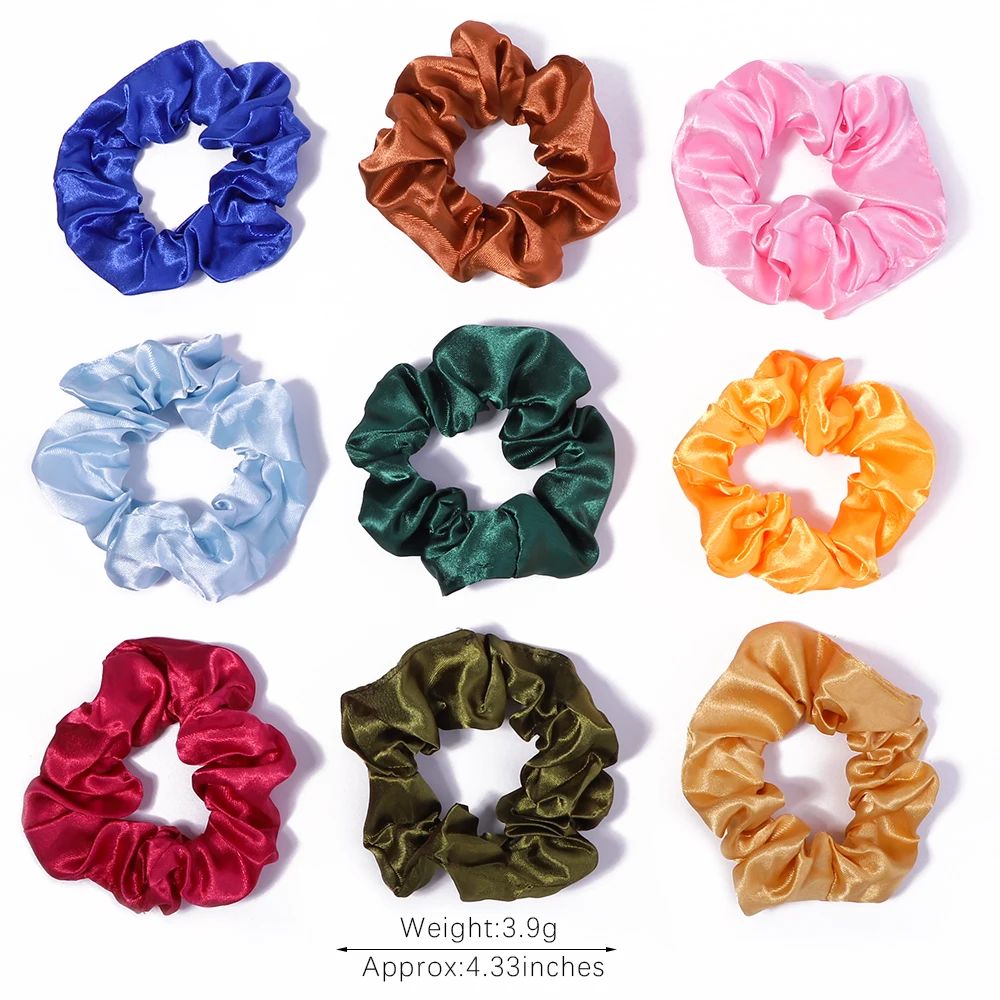 Women Silk Scrunchie Elastic Handmade Multicolor Hair Band Ponytail Holder Headband Hair Accessories Wholesale