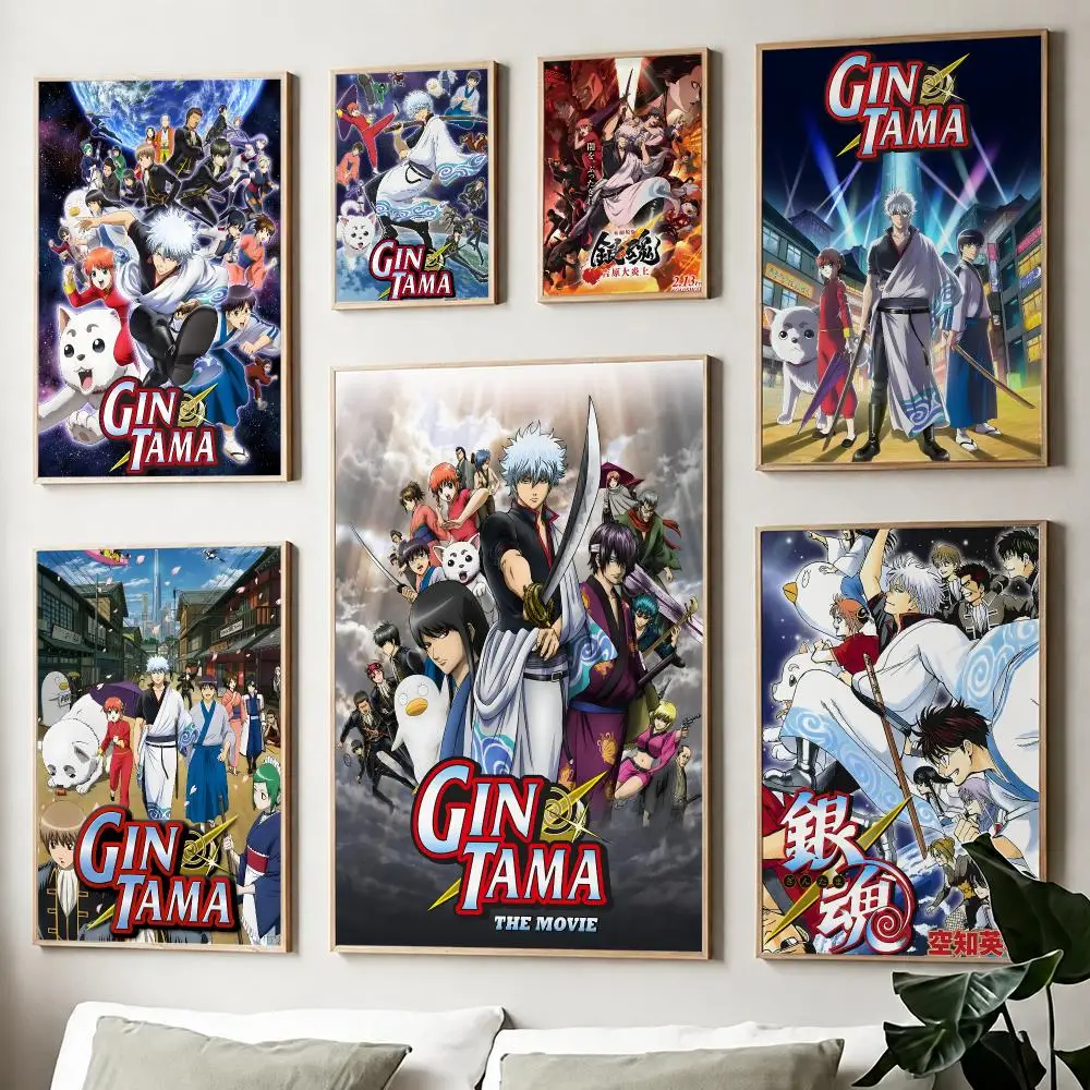 Classic Funny Japanese Anime GINTAMA Poster Fancy Poster American Film Mural Home Childrens Room Wall Decor Print