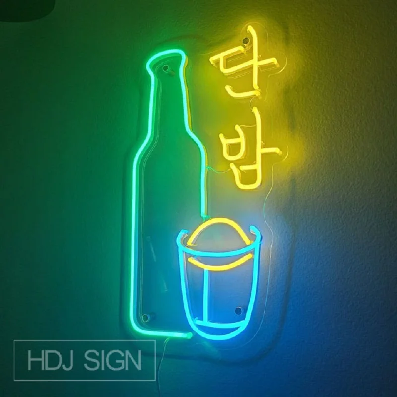 CUSTOM เกาหลี SOJU LED Neon Sign Itaewon Class Bar นีออนป้ายธุรกิจเกาหลีป้ายบาร์ผับคลับตกแต่ง Light Wall Decor