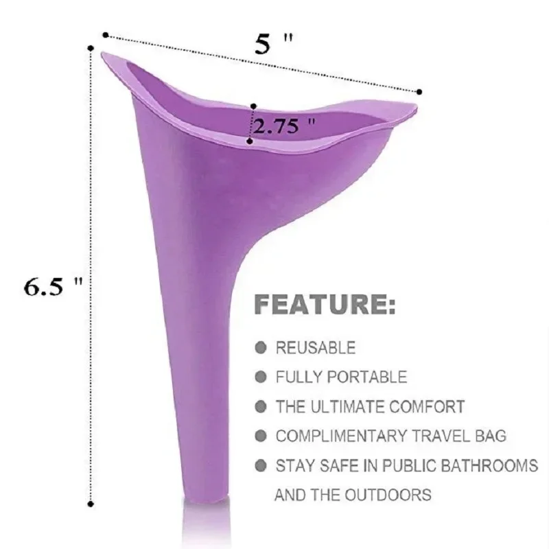 Women Urinal Stand Up Urination Device Outdoor Camping Tent Female Urinal Travel Portable Hiking Soft Silicone Emergency Tools