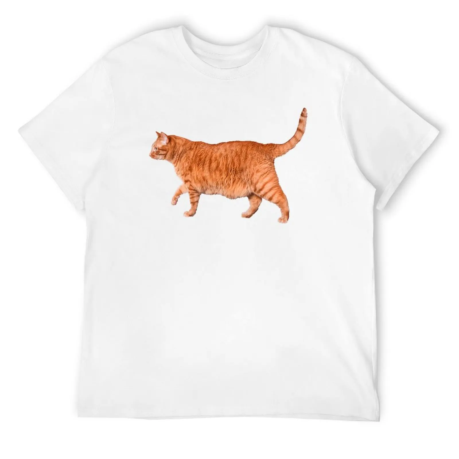 Photograph of adorable orange tabby cat full body profile kitty on stickers, coffee cup and traveling mugs fun unique gi T-Shirt