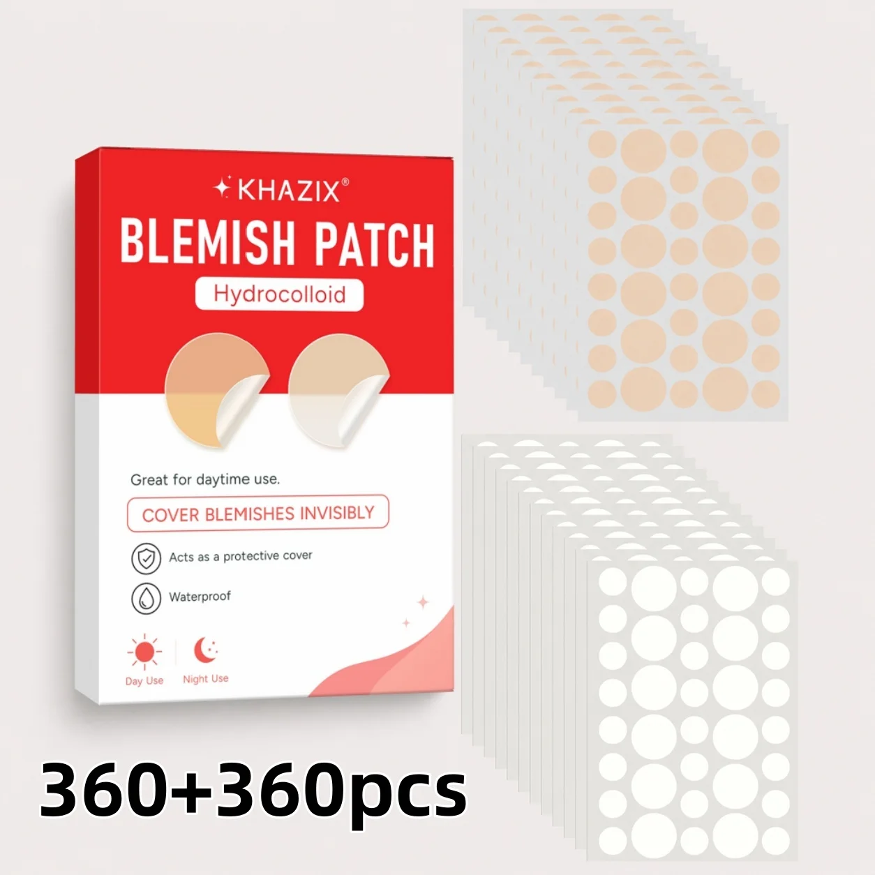 720pcs Skin color Facial Acne Patch Mild and non irritating hydrocolloid material Facial defects cover with tea tree oil