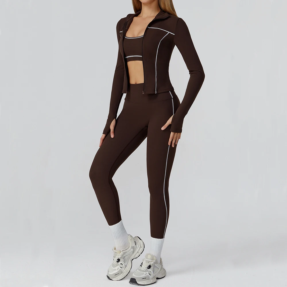 2/3PCS Yoga Suit Gym Set Women's Sports Set Fitness Workout Clothes Female Long Sleeve Sports Bra Athletic Wear Yoga Clothing
