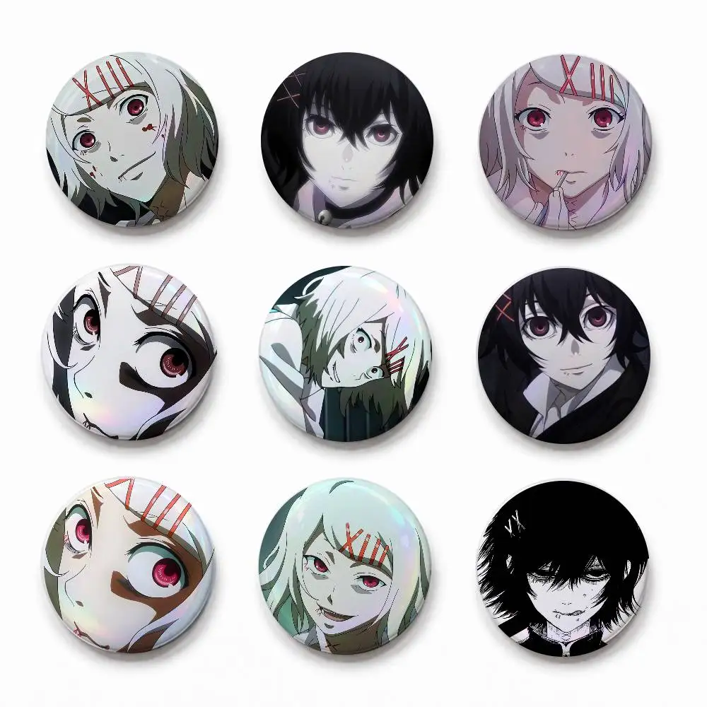 A-Juuzou Suzuya Ans-imes- Mixed Theme Round Button Badge Set Anime Cartoon Music Game Fashion Pins For Bags Clothes Accessories