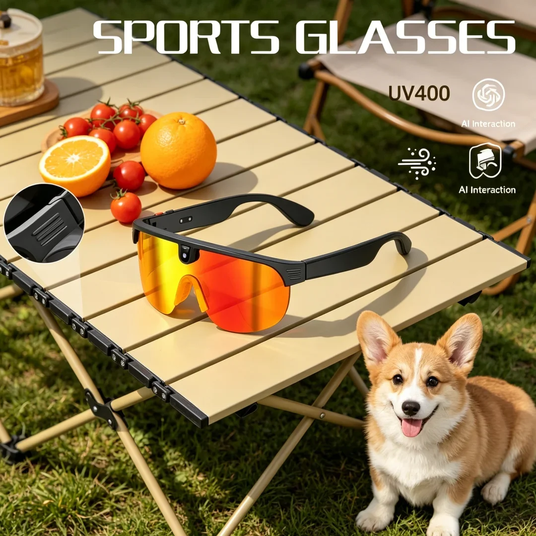 

Sleek AI Smart Glasses Men Premium Cycling Glasses Camera Ultra HD Video Recording Instant Translation Sunglasses Wireless