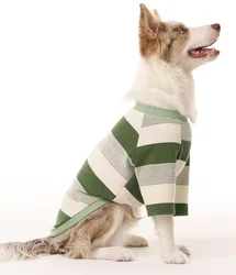 Breathable Striped Dog T-Shirt Spring Summer Casual Pet Apparel for Small Medium Dogs Schnauzer Border Collie Golden Retriever