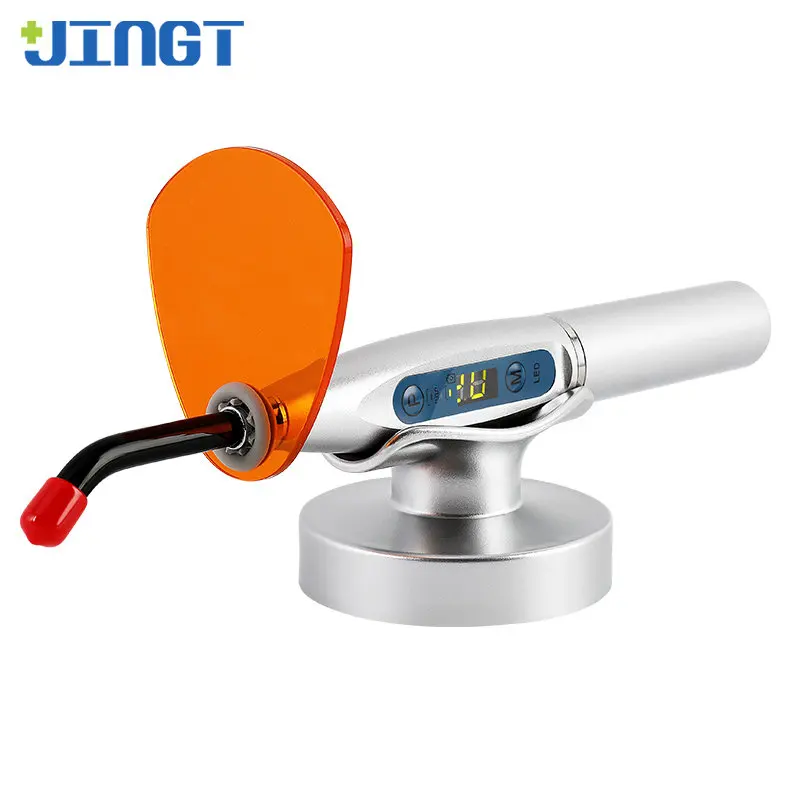 JINGT-máquina de curado Dental con luz Led, lámpara fotosensible Oral, resina para blanquear los dientes, cabezal de Metal inalámbrico, luz Dental