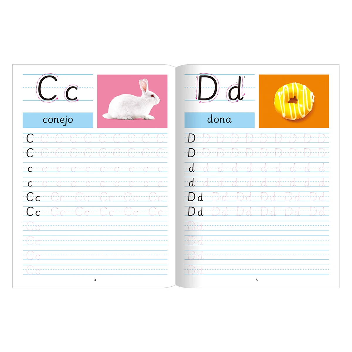 Spanish Children's Tracing Book, Letters, Words, Numbers, Addition, Subtraction, Early Learning, Educational Supply