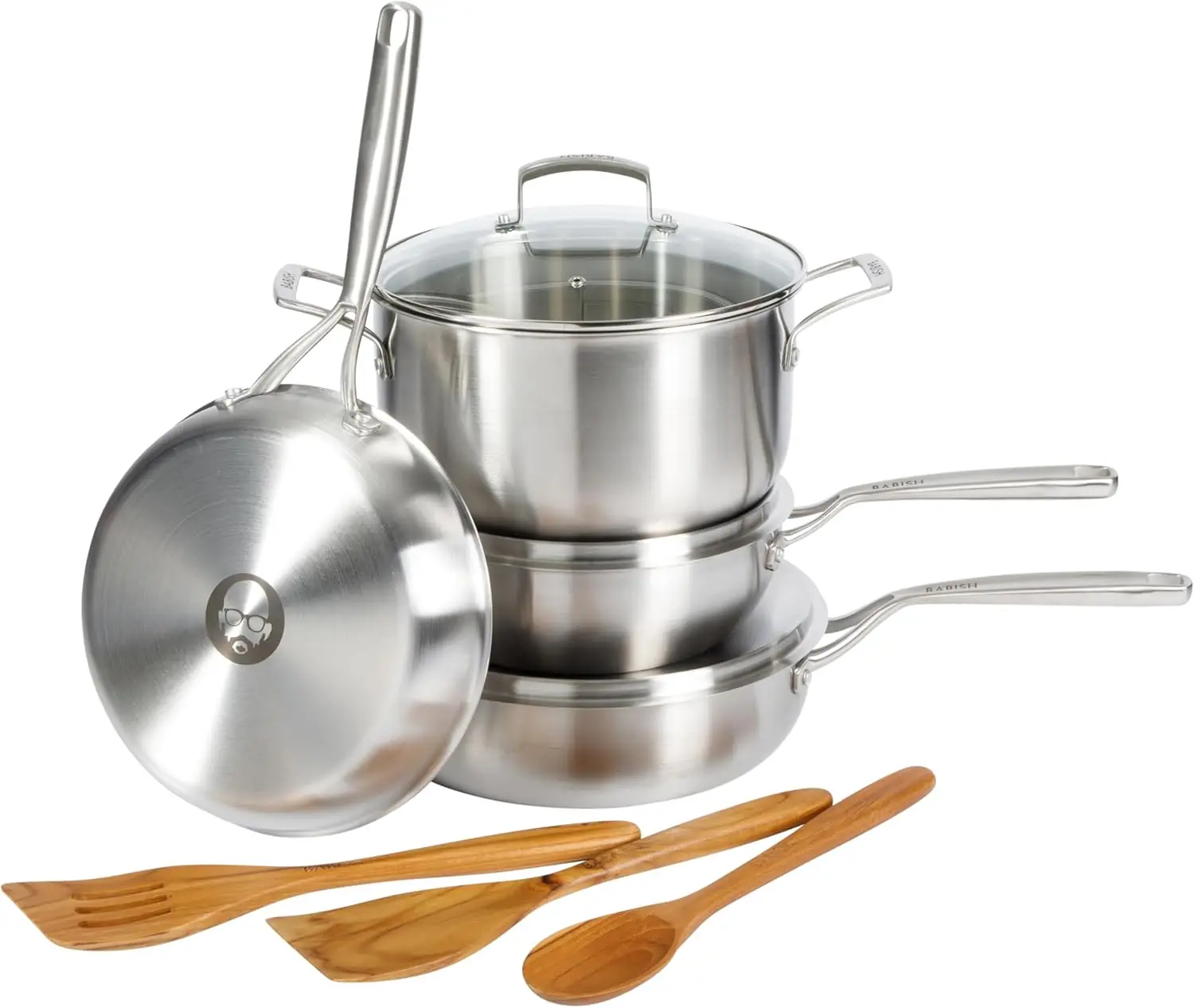 

10-Piece Professional Tri-Ply Non-Toxic Cookware Set for Even Heat Cooking and Baking