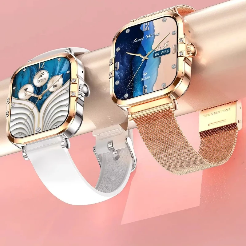 

Модные женские умные часы HK82 Amoled с большим экраном, Bluetooth-вызовы, NFC-браслет, женский спортивный фитнес-трекер, женские наручные часы