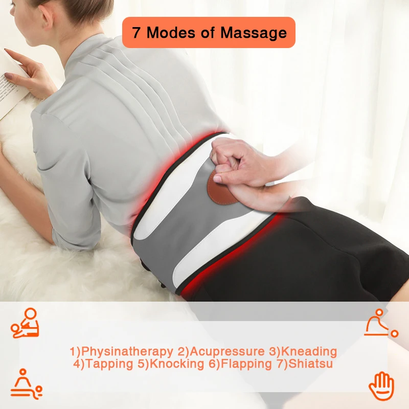 Electric Smart Decompression Lumbar Support Belt Air Traction Pain Relief Heating Vibrating Waist Mass-age Belt