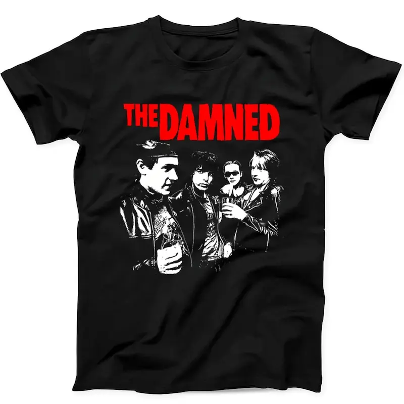 The Damned 1977 Music Band Vinyl Cover Album Music Gift Tote Bag Tee T Shirt