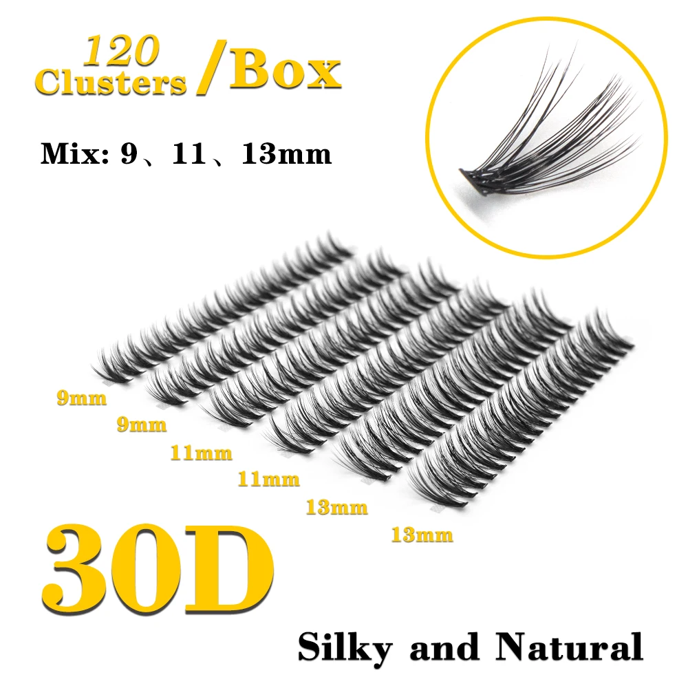 30D Kimcci 120 Bundles Mix Eyelashes Full Set Lashes DIY Individual Mink Lash Extension Cluster Mix Lashes Makeup Cilia