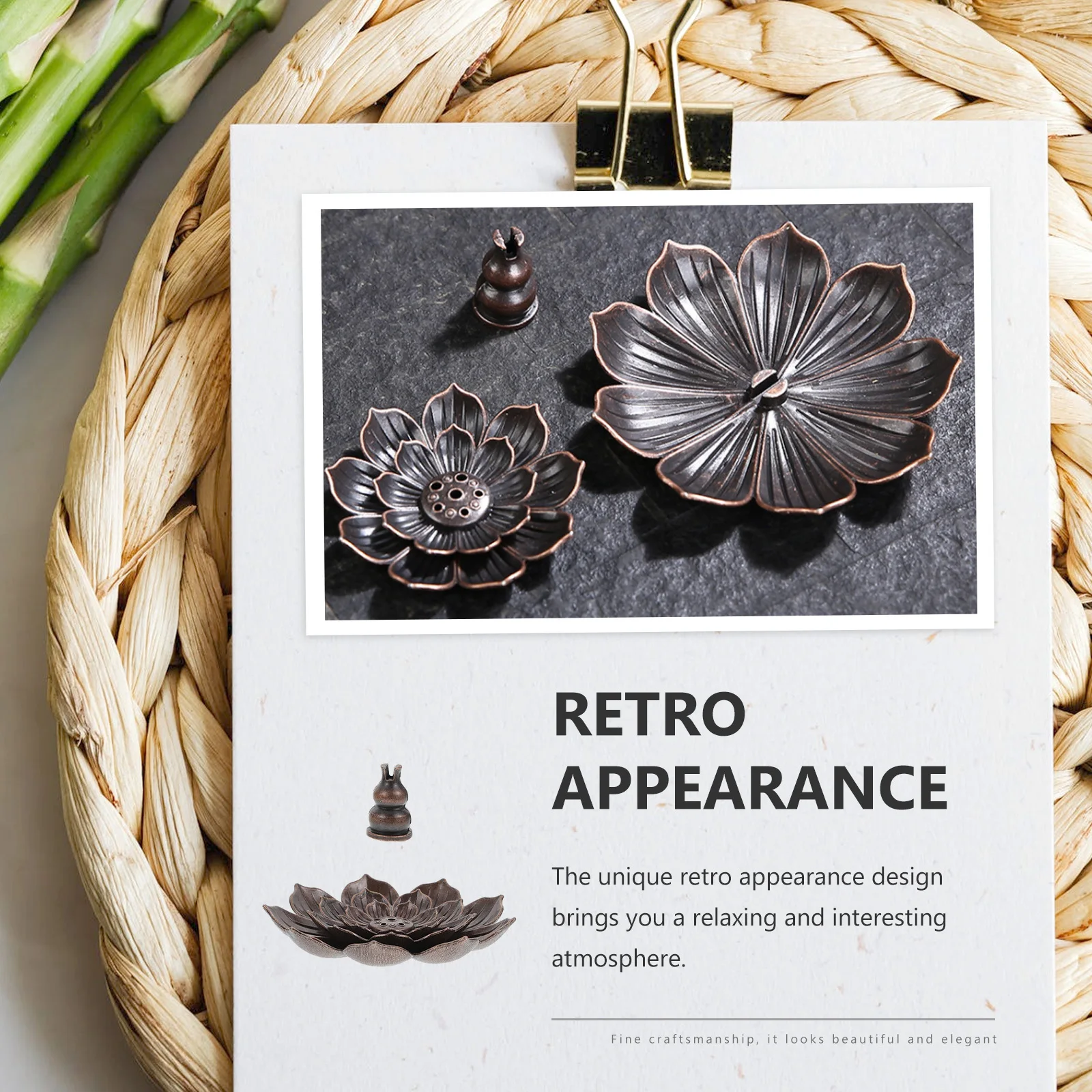 

Retro Incense Burner Alloy Aroma Stove For Home Office Meditation Decorative Incense Furnace Desktop Censer Vintage Style Flower