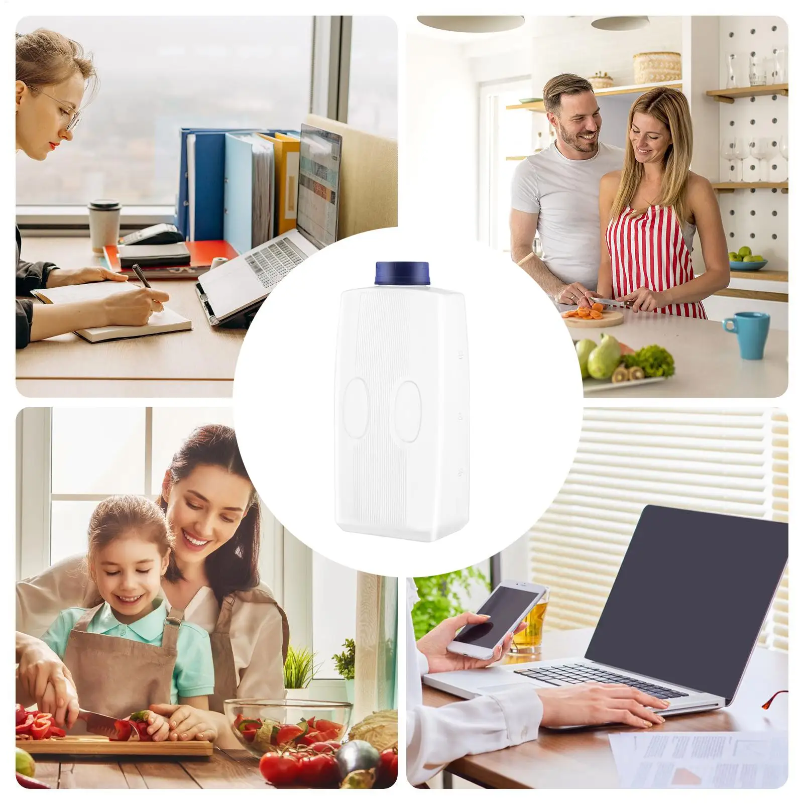 2L Juice Dispenser Leak Proof Beverage Container with Scale Heat Cold Resistant for Tea Coffee Milk Refrigerator Picnic Hiking