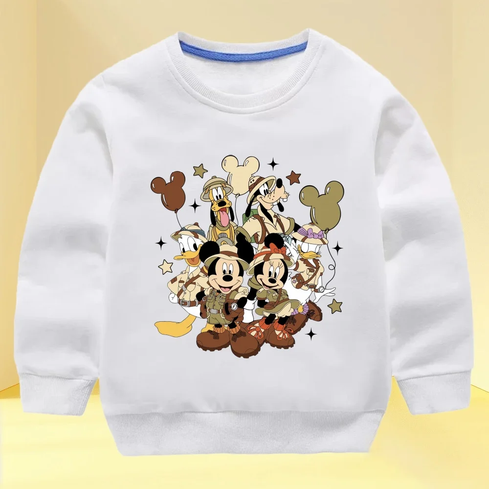 Disney Mickey Minnie Wild Animal Kingdom Print Kids Sweatshirts Children Hoodies Baby Pullover Tops Girls Boys Clothes,KYT5929