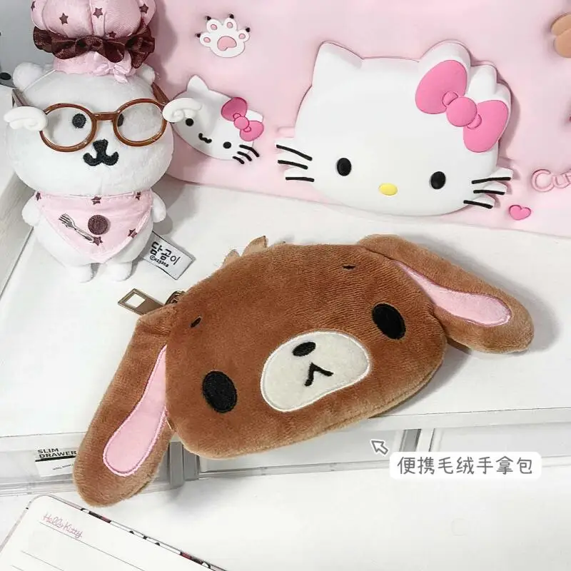 Sanrio Sugarbunnies Cartoon Morbido Peluche Portamonete Mini Borsa per il trucco Rossetto Cuscino d'aria Zaino portaoggetti Borsa interna Regalo per ragazza