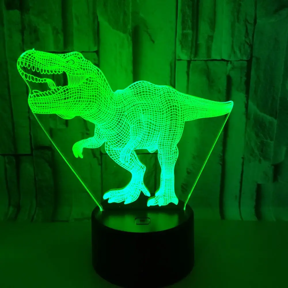 

New Dinosaur Colorful 3d Led Night Light Touch Illusion Visual Led Lamp Acrylic Atmosphere Table Decoration Usb Nightlight