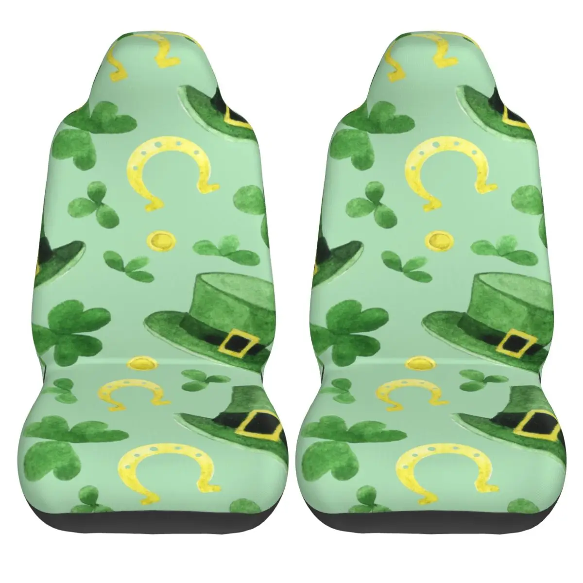 Saint Patricks Day Four Leaf Clover Universal Car Seat Cover Off-Road Travel Car Seat Covers Polyester Car Styling
