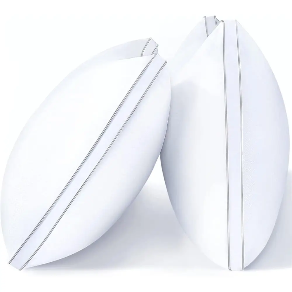 

King Size Cooling Pillows Set of 2 - Premium Quality with Gusseted Design for Side, Back, or Stomach Sleepers