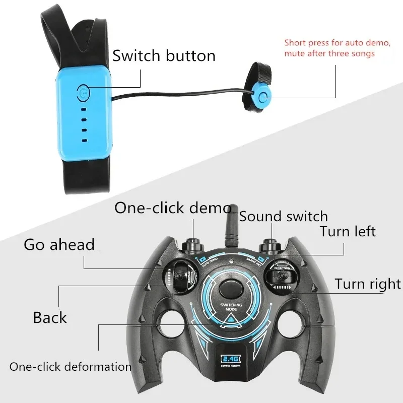 1:16 Drift Gesture RC Car - 2.4GHz Indução Torção Dupla Face Uma Chave Transformar Stunt Toy Boy Gift