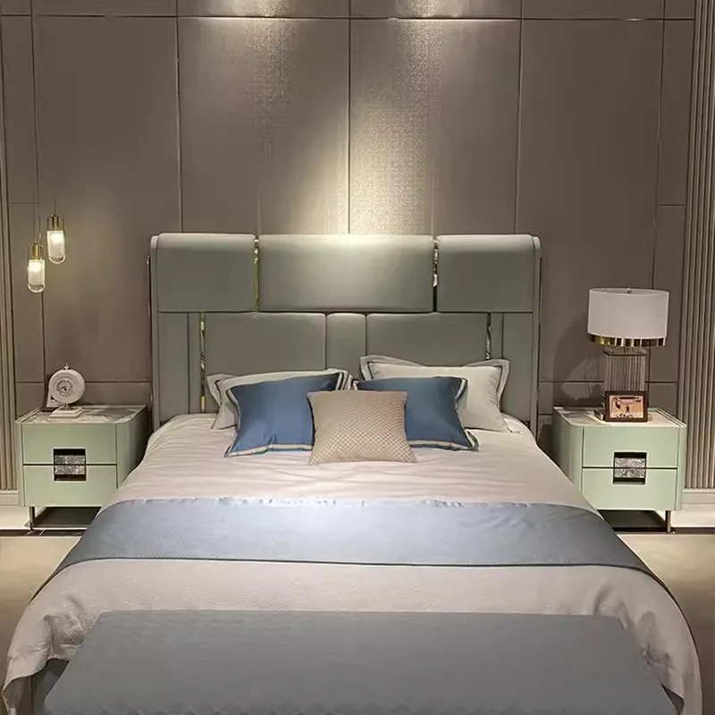 1.8m wedding bed villa high-end large apartment modern simple solid wood double bed