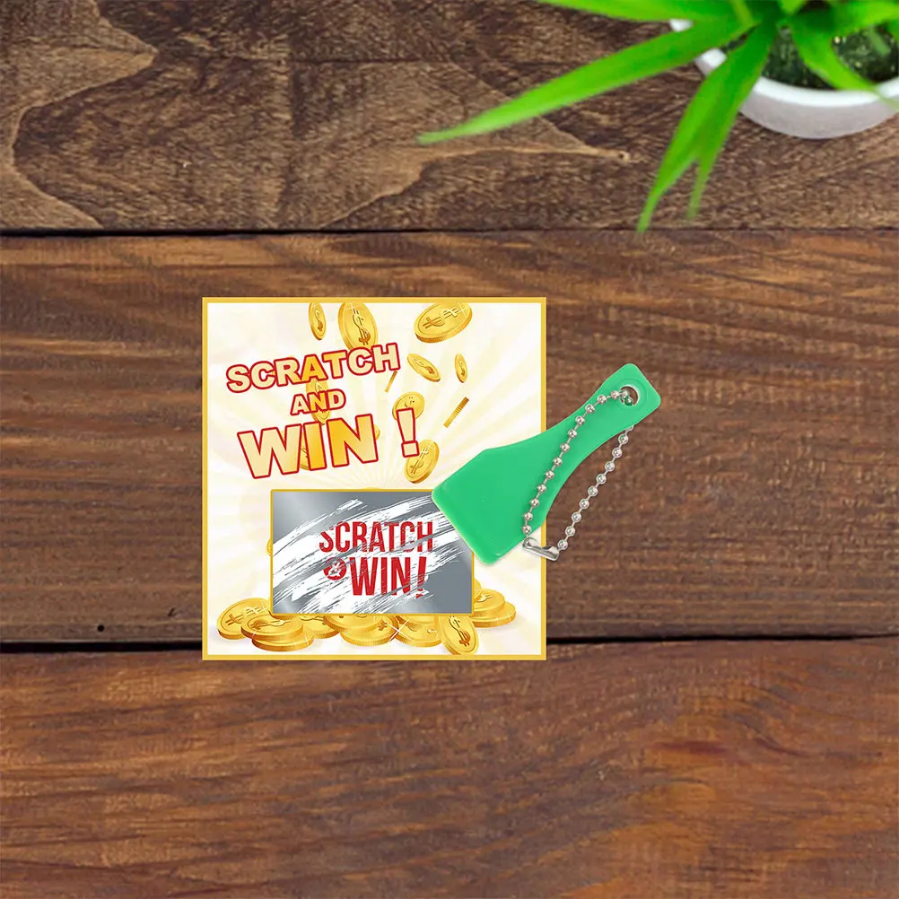 20개입 내구성 있는 플라스틱 복권 긁개 인체공학적 디자인 휴대용 키체인 도구 티켓 스티커 및 라벨용