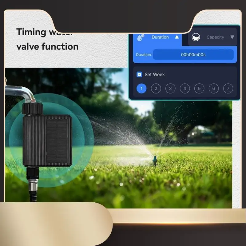 

Tuya Smart Home Wifi Timed Irrigation Water Valve IP65 Waterproof With Brass Inlet Solar Powered Irrigator UK Interface-N36R