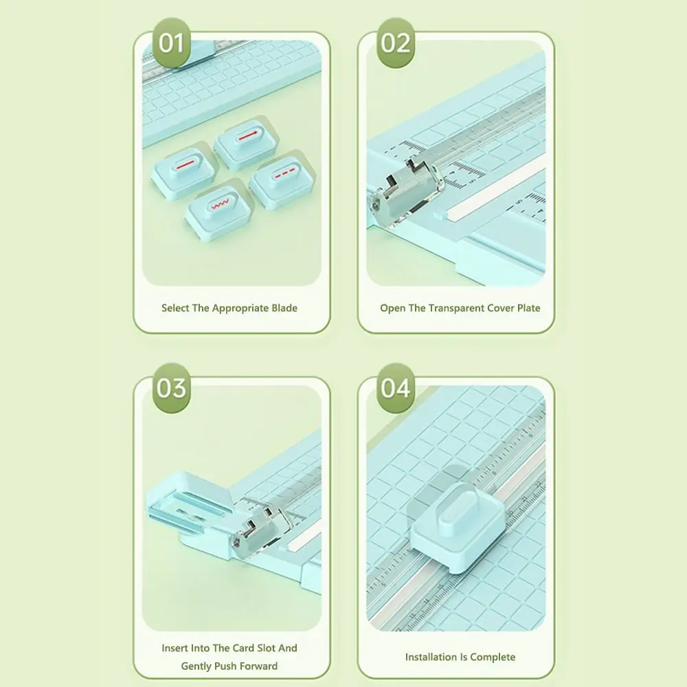 Taglierina per carta 4 in 1 bidirezionale con righello estraibile Tagliatrice per carta Utensile da taglio per carta portatile A4