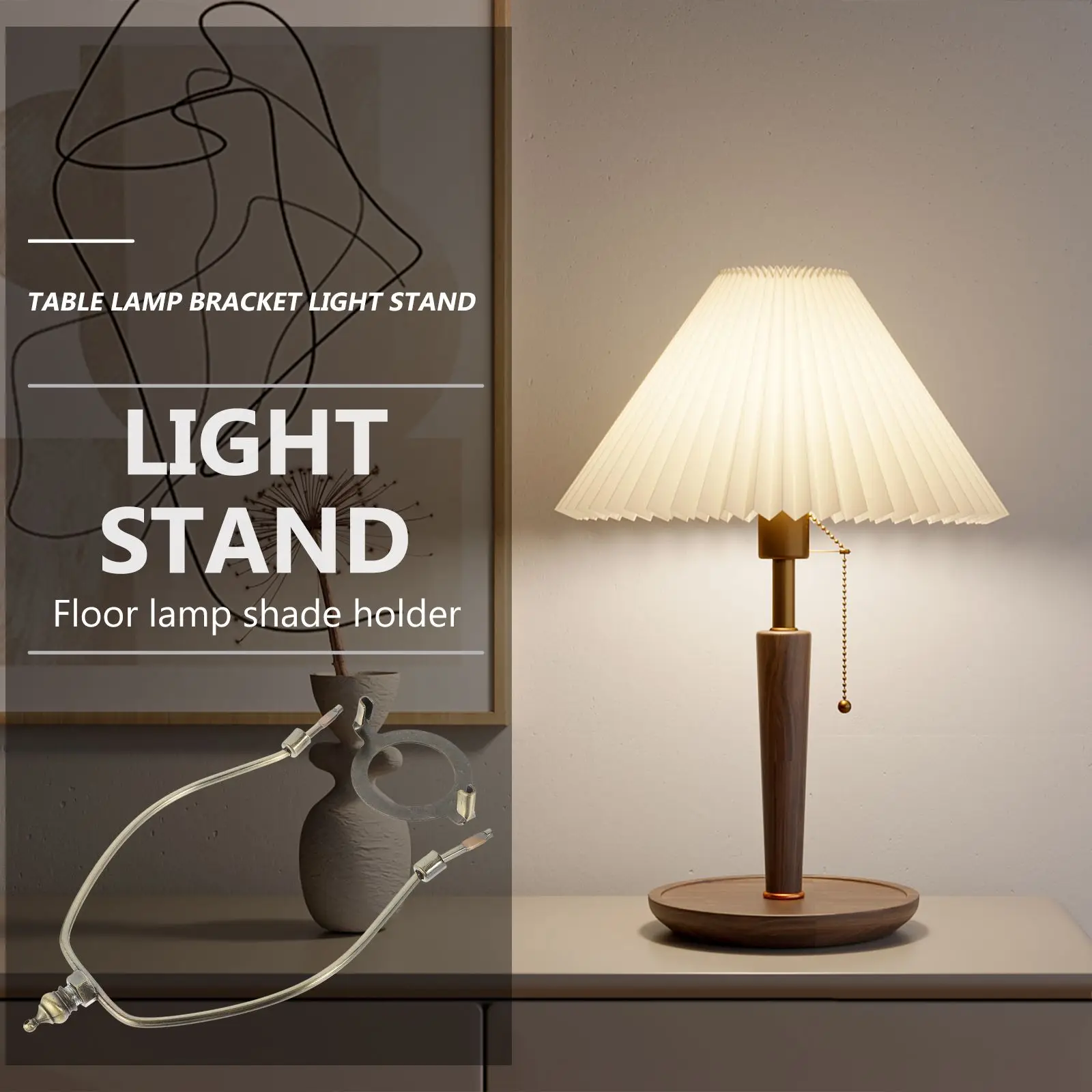 

2 Pcs Light Pendant Bulb Lamp Finials Stand Shade Harp Holder Bracket Floor Lampshade Frame