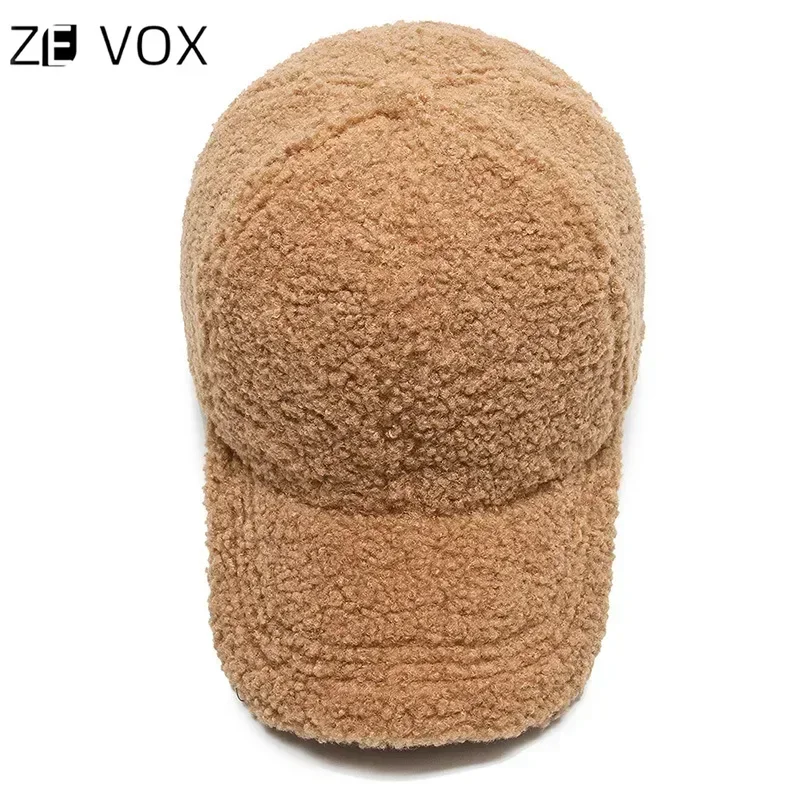 Winter Hat for Women Thick Wool Adjustable White Sherpa Baseball Cap for Girl 2023 Ladies Keep Warm Teddy Fashion Design