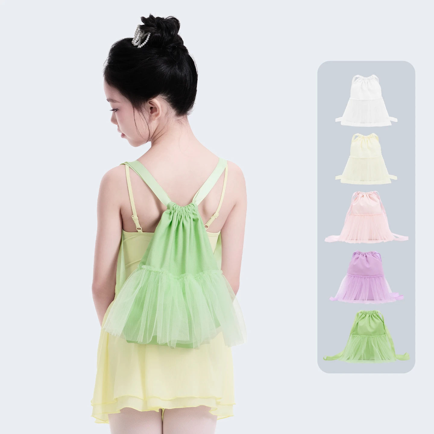 Girls Kids Dance Bag Drawstring Ballet Bags Pink Tulle Dancing Backpack Child Ballerina Dance Bags Draw String Backpacks