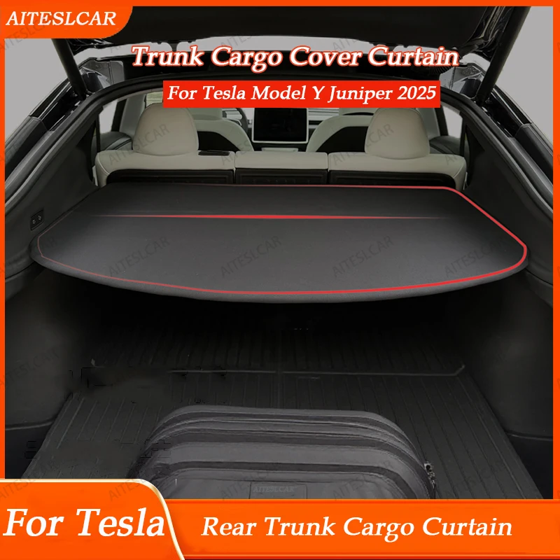 

Для Tesla Model Y Juniper 2025: Выдвижная шторка-разделитель багажника, защитная перегородка для багажа, аксессуары
