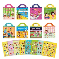 Reusable Sticking Stickers for Children's Campus Life Scenes Early Education Sticker Games Books Learning Cognition Toys For Kid