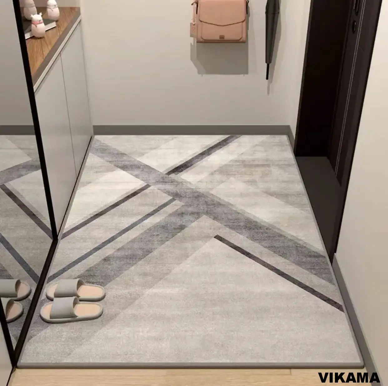 VIKAMA Crystal Velvet Material Entry  Entry Carpet Home Door Mat Light Luxury Northern Europe Can Cut Porch Non-slip Rug