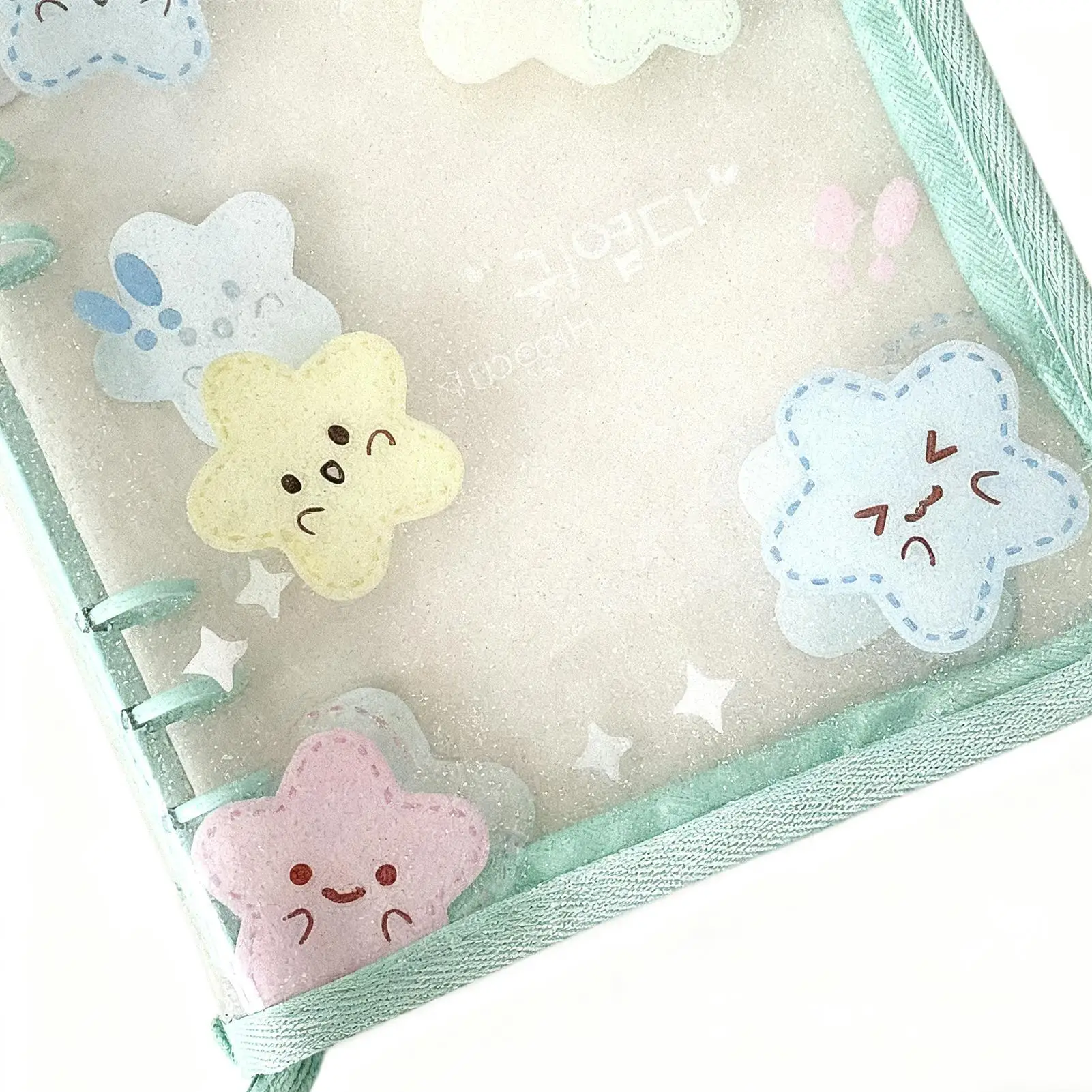 

Collectible Trading Card Albums A5 Clear Star Print Photo Protector With 20 Replaceable 4-Compartment Pages Waterproof Trading