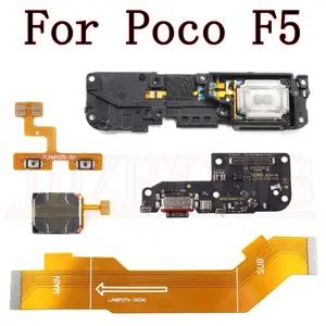 Bilashmart USB Charging Port Board Xiaomi Poco F5 23049PCD8G Bottom Earpiece Loudspeaker Ringer Buzzer Volume Motherboard Flex Cable