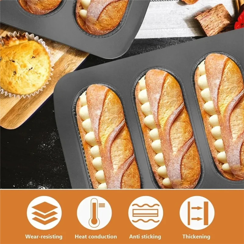 ABKO-Toast كعكة صغيرة من الفولاذ الكربوني قالب هوت دوج صينية خبز غير لاصقة سهلة السقوط على ساندويتش منزلي