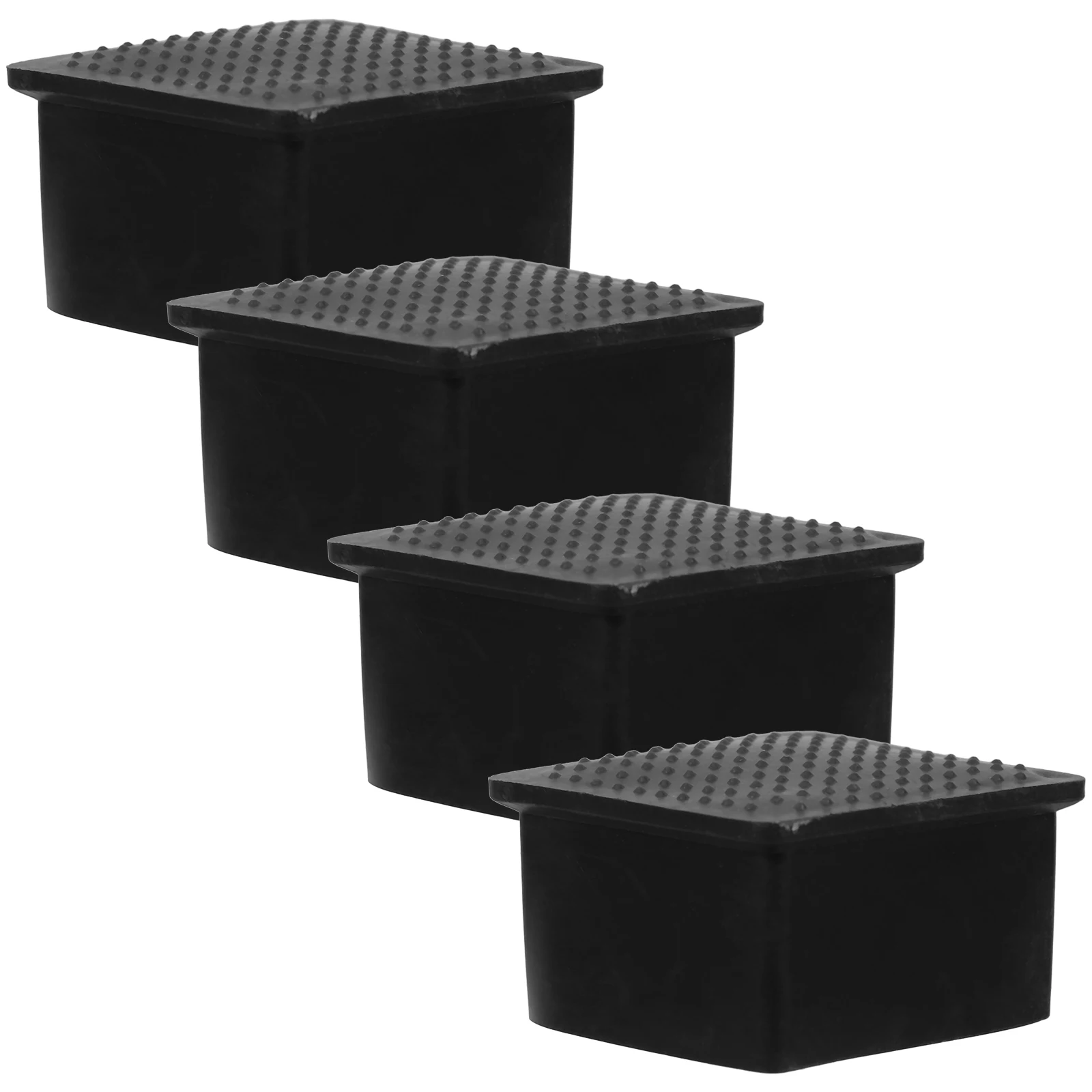 4Pcs 50X50 Square Rubber Chair Leg Caps Floor Protectors Non Slip Furniture Feet Covers For Hardwood Floors