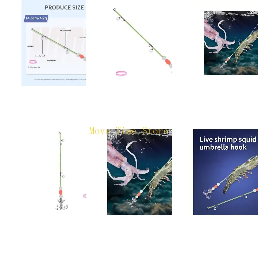 

92ME светящийся крючок для джиг-кальмара из нержавеющей стали, прочный рыболовный крючок для осьминогов
