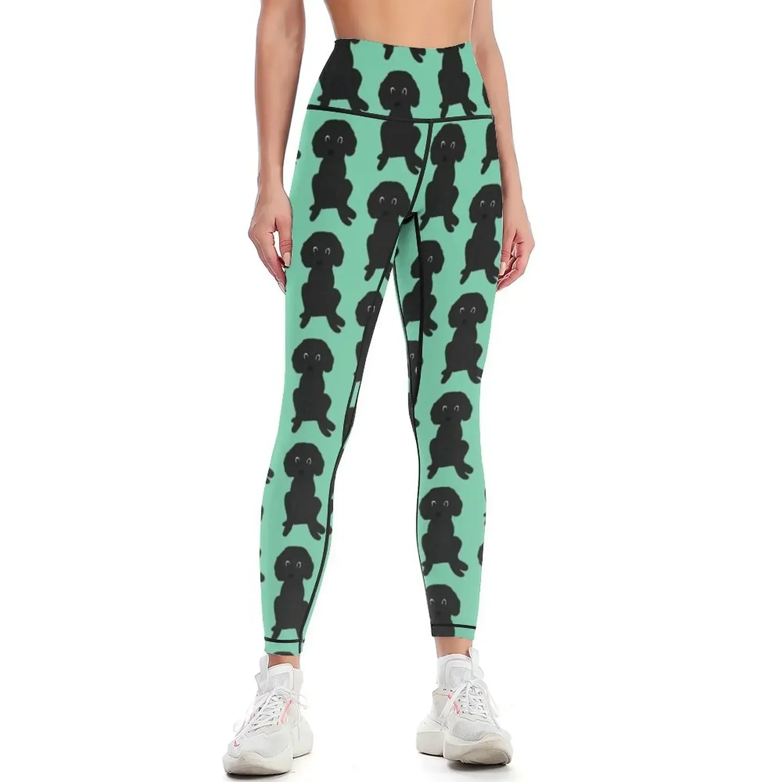 

Cute Lil' Black Poodle Mix :3 Leggings Sports pants for Women's trousers Fitness woman gym wear Womens Leggings